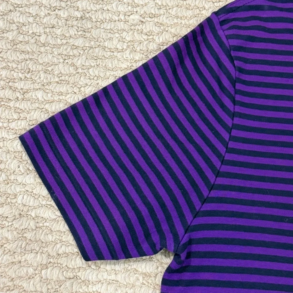 POLO Ralph Lauren Polo Mens Size L Classic Fit Purple Striped 100% Cotton Shirt